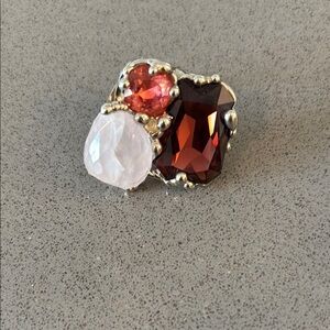 Elegant Multi-Stone Silver Ring